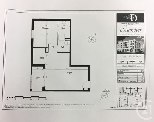 Appartement T2 &agrave; louer - 2 pi&egrave;ces - 46,94 m2 - Vallauris - 06 - PROVENCE-ALPES-COTE-D-AZUR